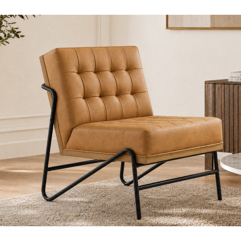 Metal Accent Stool, Faux Fur, Brown