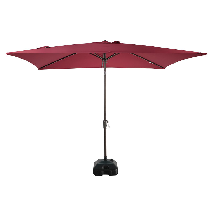 Parasol de marché rectangulaire avec base