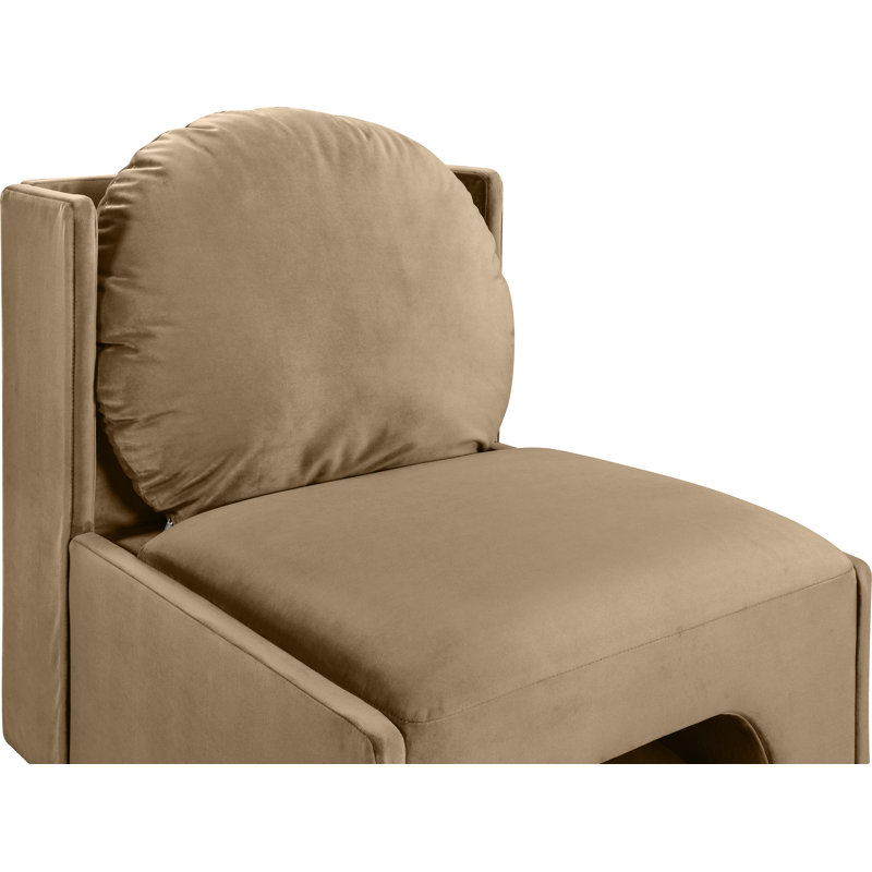 Fauteuil d'appoint en velours Castner, Velours beige