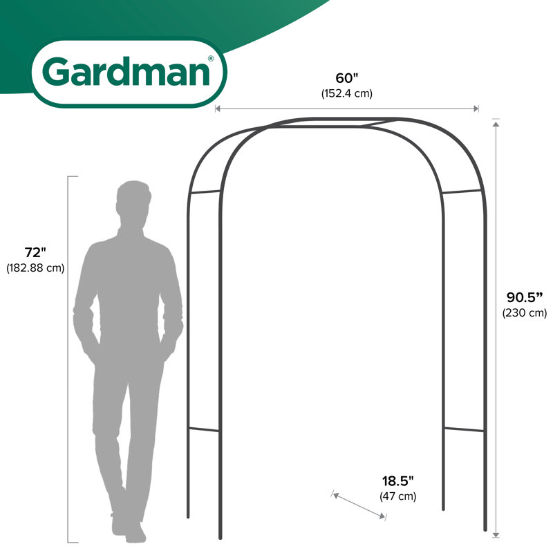 Extra Wide Black Metal Garden Arch Arbor