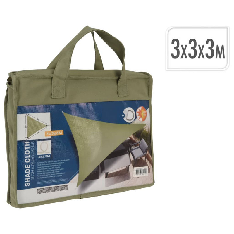 Progarden Shade Cloth 3X3x3 M Green Triangle