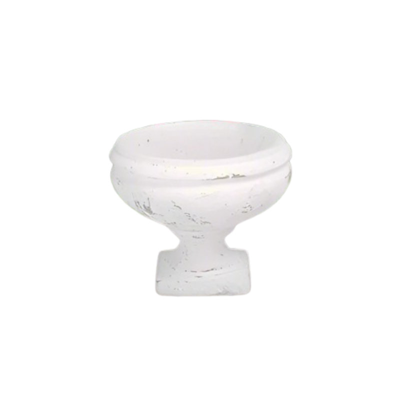 Ciment bas urne blanche, H 5 po x l 6 po x P 6 po