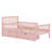 Twin Size Wood Platform Bed with Guardrails On Both Sides And Two Drawers-101489729