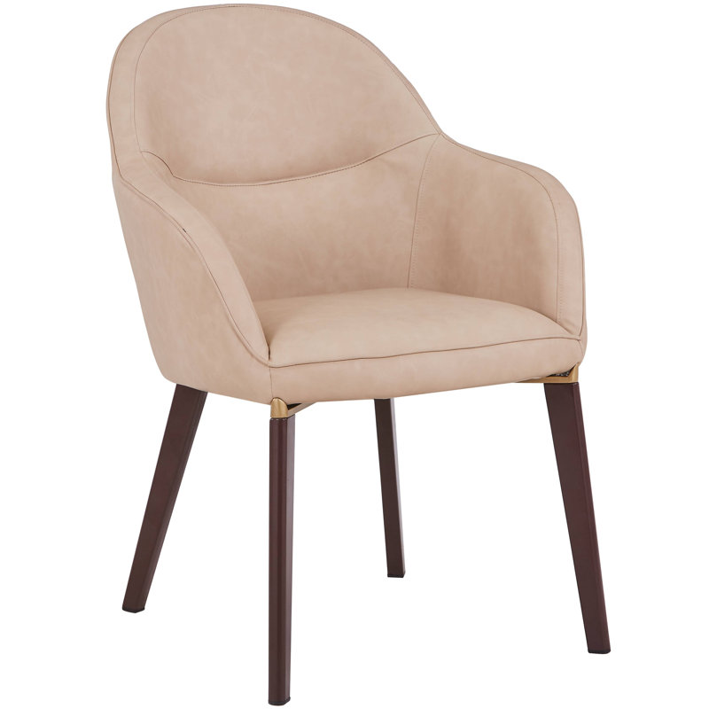 Chaise de salle à manger revêtue de pieds Katarra, Taupe clair, 1