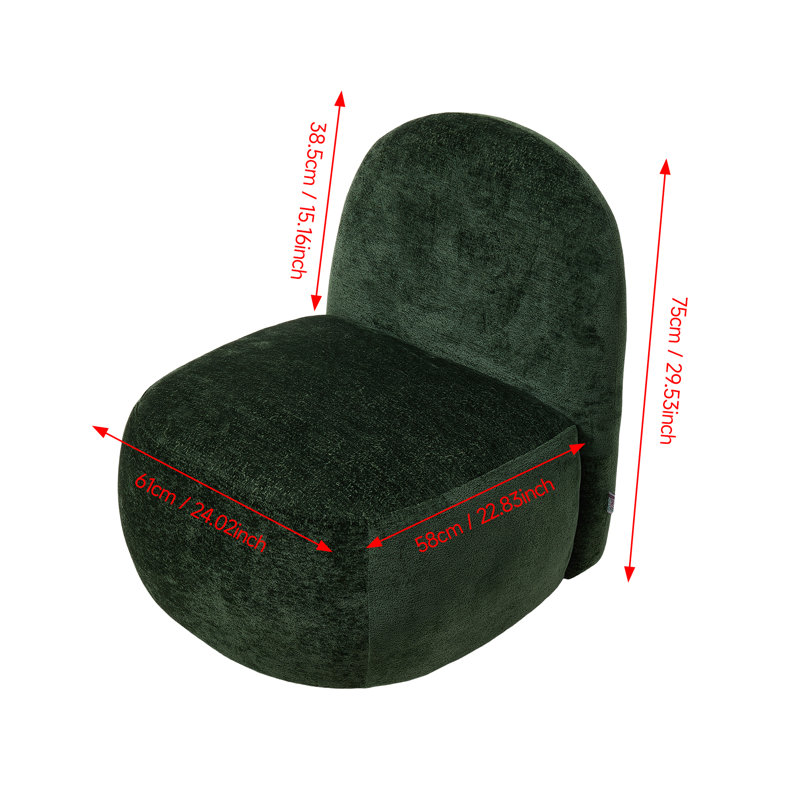 Chenille Chair Swivel, Green