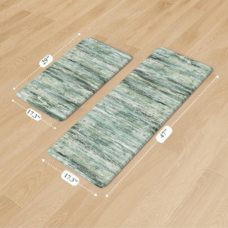 Ensemble de 2 tapis de cuisine anti-fatigue, Vert