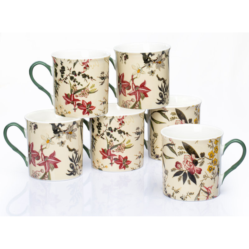 Set of 6 Botanical Garden Mugs