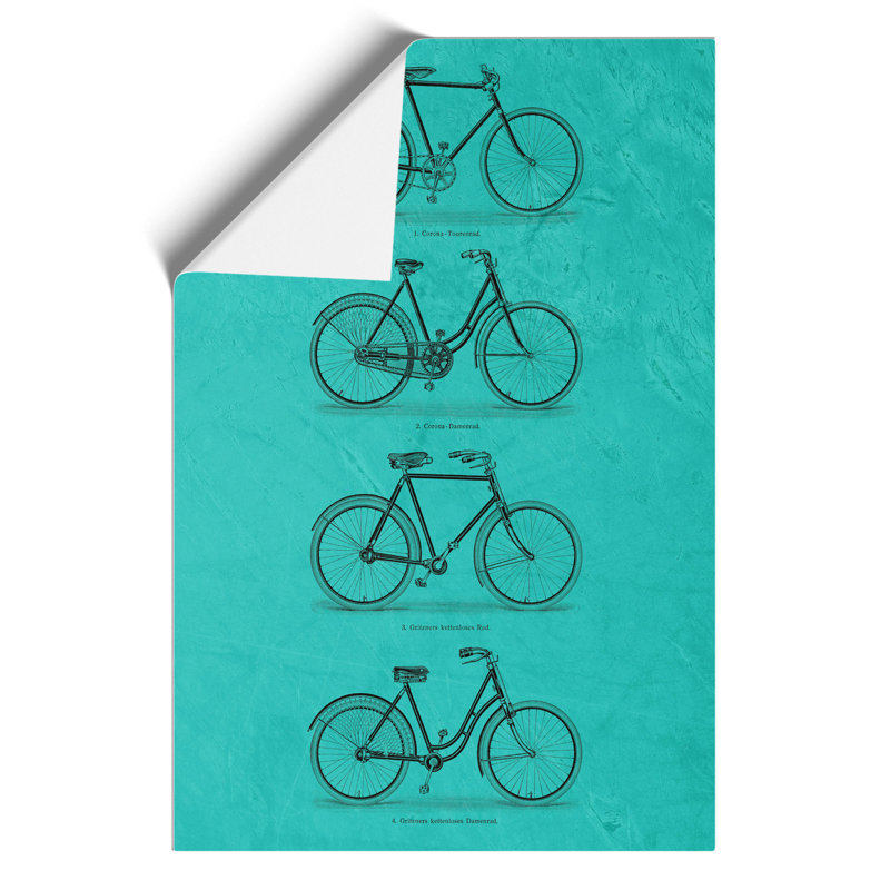 Vintage Bicycles - Unframed Graphic Art, 30cm H x 21cm W x 0.1cm D