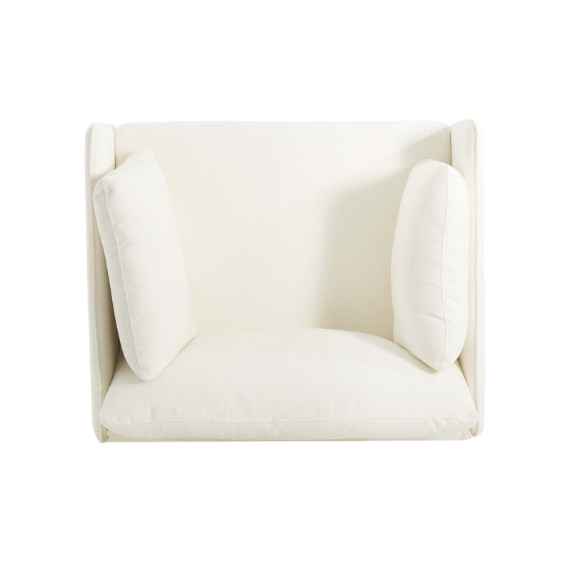 Raab Upholstered Accent Chair Lounge Chair with Upholstery, White Polyester