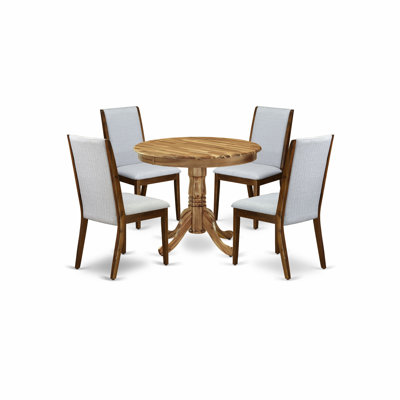 Segovia Rubberwood Solid Wood Dining Set by Alcott Hill