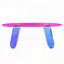 Table basse ovale en acrylique iridescent - Arc-en-ciel transparent