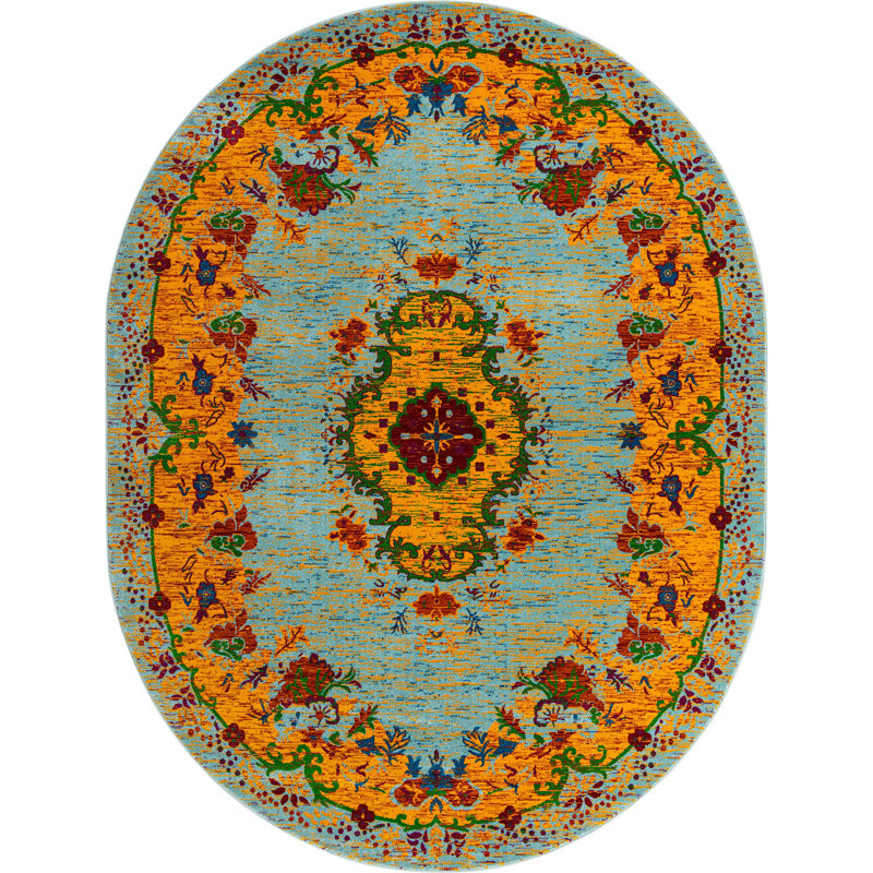 Floral Indoor Rug, Oval 7'10" x 10'