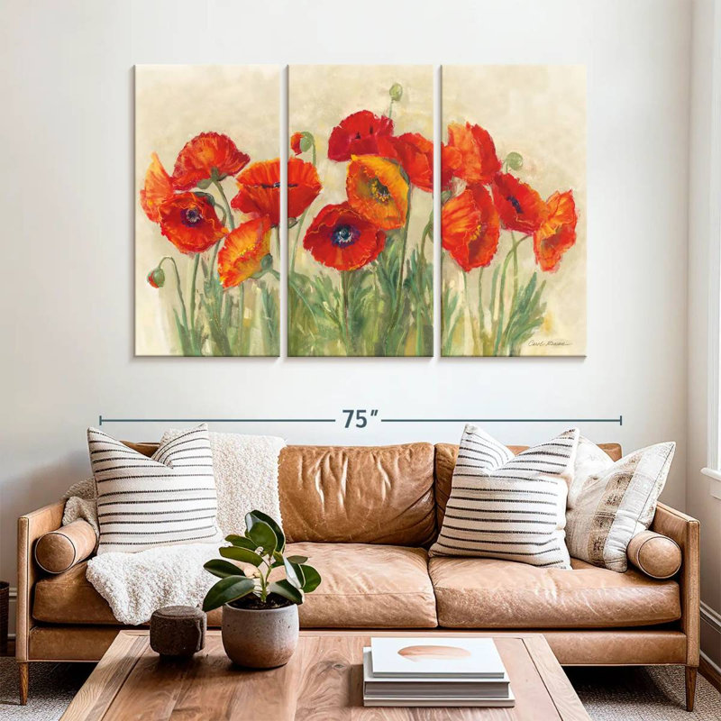 Coquelicots Harnek Vibrant en été, H 42 po x l 65 po