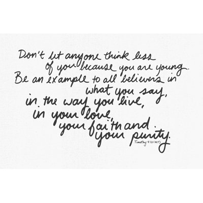 " Don't Let Anyone Think Less "