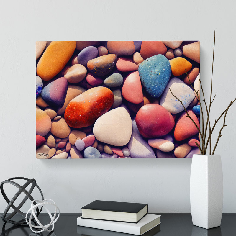 Colourful River Pebbles Vol.2 - Wrapped Canvas, 40cm H x 60cm W x 3cm D