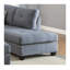Ensemble de canapé modulaire en L 3 pièces avec méridienne réversible et repose-pieds, tissu gris-bleu clair