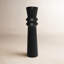 Grand vase décoratif noir en métal noir cannelé Art Déco, 8 po x 8 po x 32 po-1640978046-1640978044