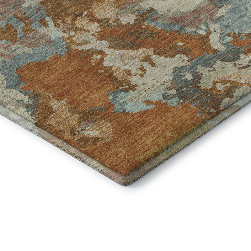 Premium Machine Washable Kumbhar AMF1381 Modern Rug, Round 8'