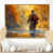 Toile avec cadre flottant or