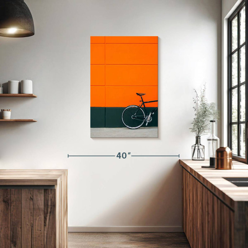 Mehar Bicycle On Orange, 36" H x 24" W