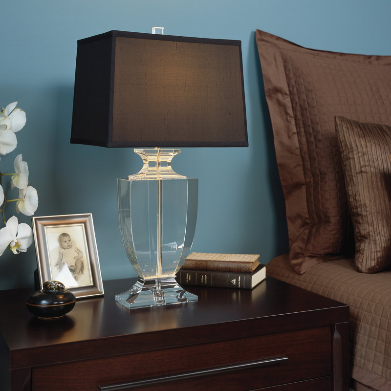 Artemis Crystal Table Lamp, Black, 20.5" H x 10.75" W x 8.25" D