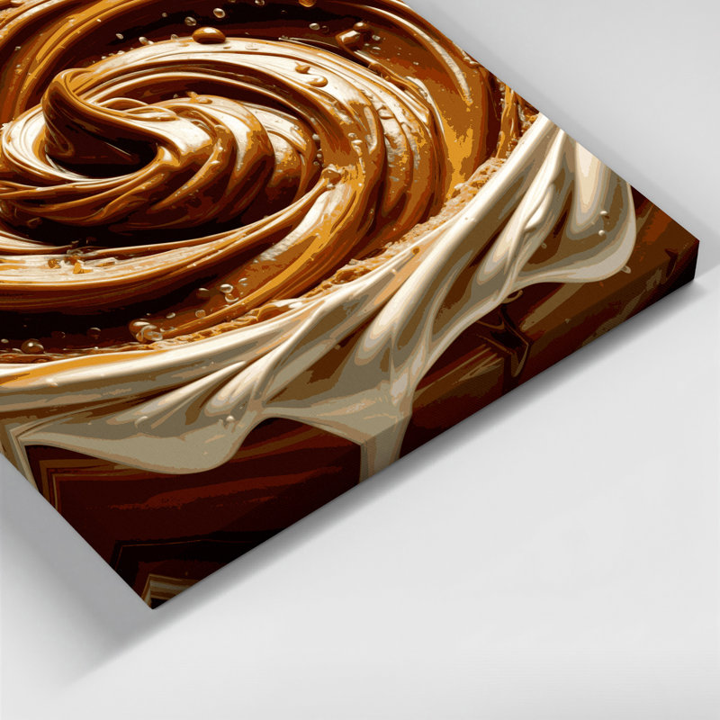Art mural sur toile brun, Desserts caramel écossais, H 16 po x l 16 po