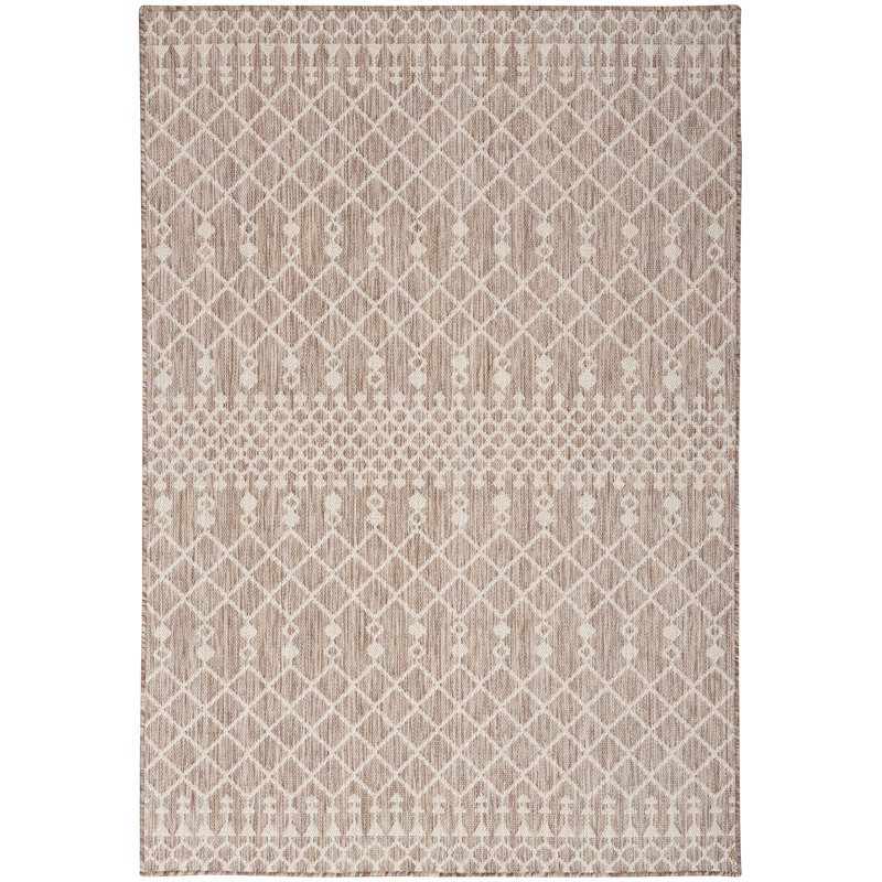 Robbs Rectangle Indoor/Outdoor Area Rug, Rectangle 6' x 9', Beige