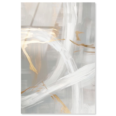 «Silvered Spirals II», art mural abstrait en verre acrylique sans cadre doré abstrait par Art Remedy, prêt à accrocher, 10 x 15
