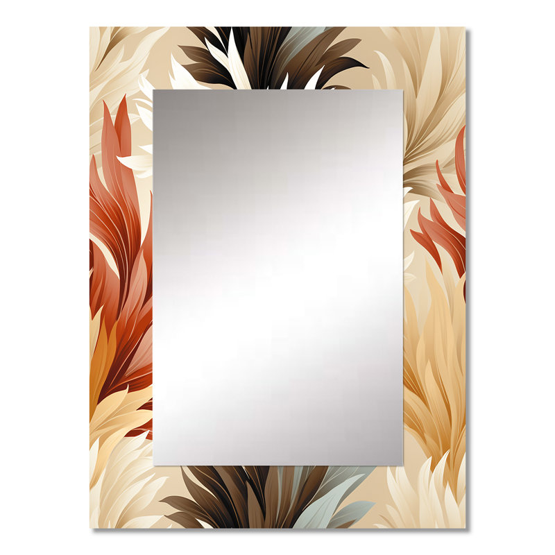 Demara Driftwood Dreams Tropical Pattern - tropical  Unique Wall Mirror, Botanical, Floral Mirror, Printed Metal Art