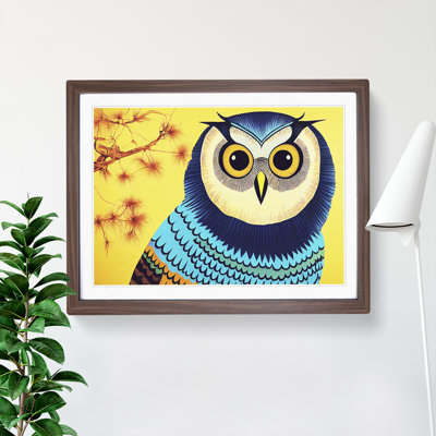 XH1022-9693X Vivacious Owl 1 Piece Single Picture Frame Wall Art