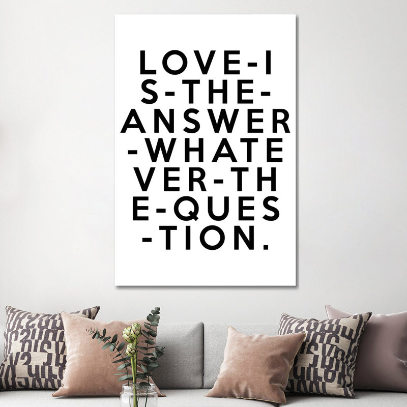 Love Is The Answer - Wrapped Canvas Print, 152.5 cm H x 101.5 cm W