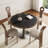 Black Round Solid Wood Dining table-1186105864