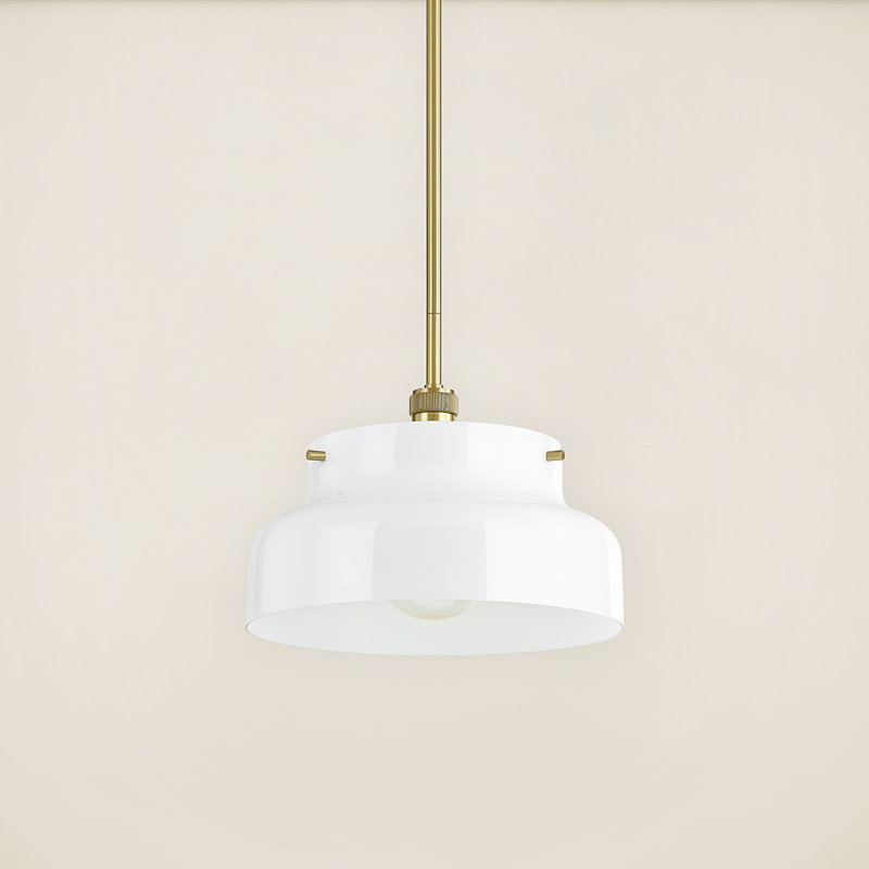 Luminaire suspendu 1 lumière Luella, Laiton vieilli, H 9,75 po x l 15 po x P 15 po