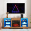 Meuble télé 3D avec lumières DEL, charge, beaucoup de rangement, ajustement de 60 à 69 po, matériau chêne électrique: console de 58 po de largeur pour téléviseur de 62 po, flamme, ports, passage de câbles