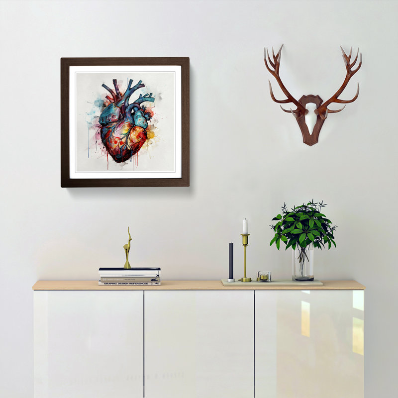 Single Picture Frame Print on Wood, Walnut