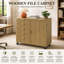 armoire à cinq tiroirs en chêne, classeur rainuré, armoire de rangement à roulettes avec tablettes réglables-113365102