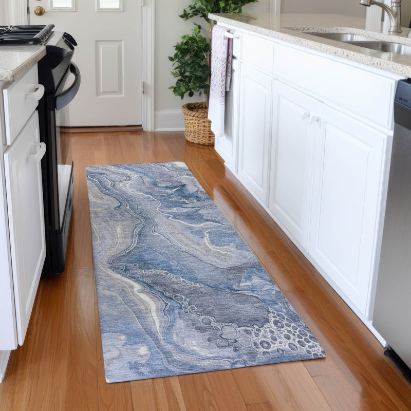 Premium Machine Washable Slesnick AMF1681 Abstract Rug, Runner 2'3" x 7'6"