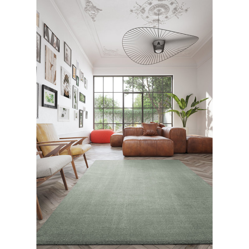 Reynaldo Machine Washable Shaggy Green Rug, Rectangle 200 x 290cm