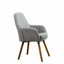 Chaise d'appoint grise avec coussin et pieds en bois rembourrés confortables brun-1649296430