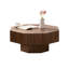 Table basse de salon, centre de table octogonal brun chaud, style rétro compact de 30,5 pouces