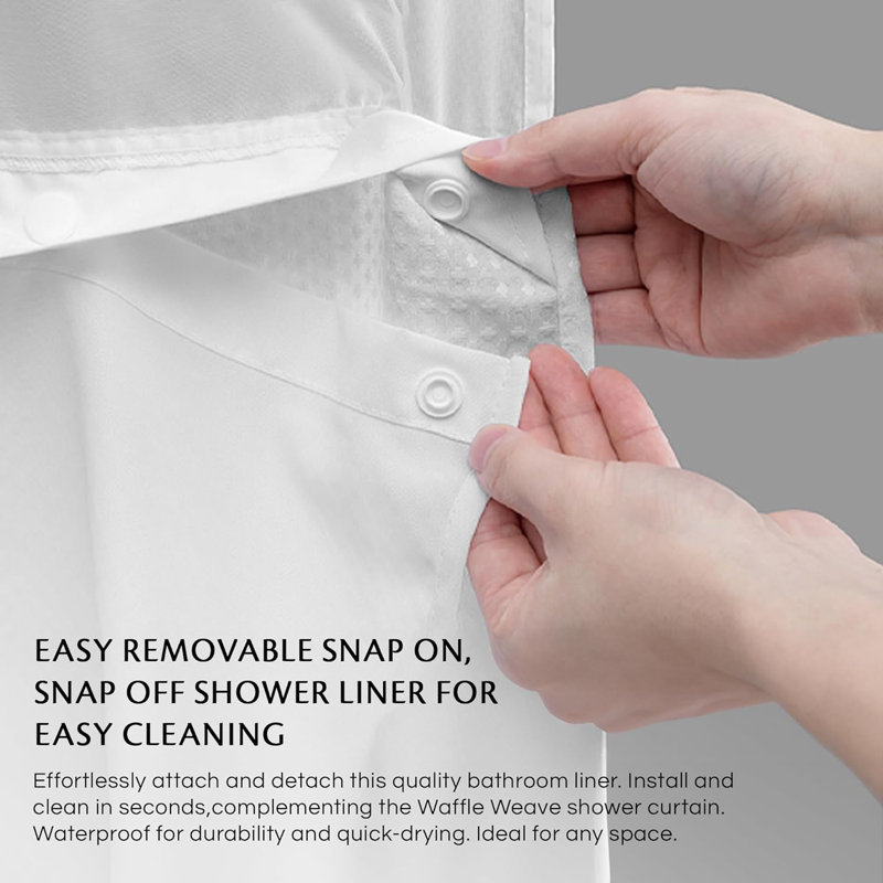 Rideau de douche avec doublure Rawley, Blanc
