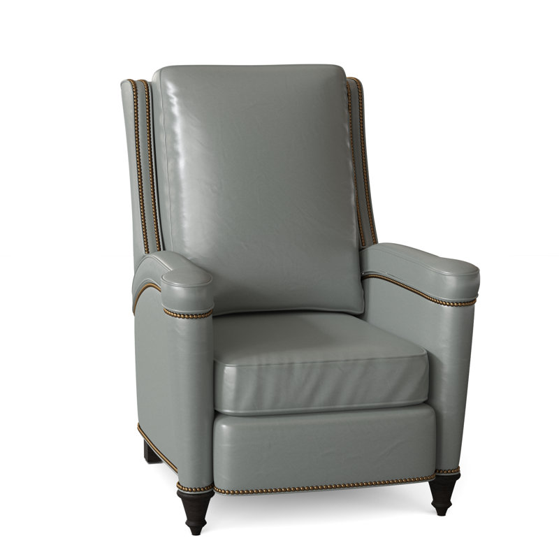 Mayes Recliner, Rio Mineral Genuine Leather, Cobblestone, French Natural