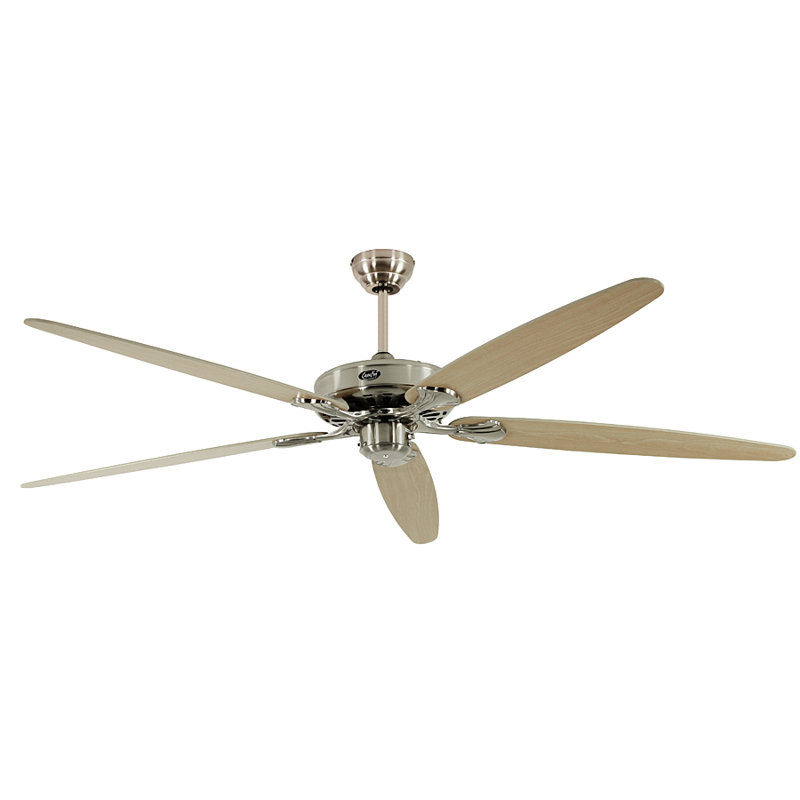 Boutwell 180cm Ceiling Fan, Brushed Chrome with Maple and Beech Blades