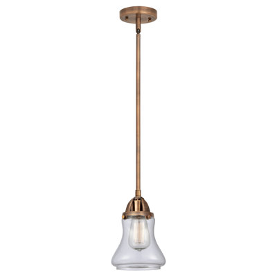 Nouveau 2 - Kymisha - Mini-luminaire suspendu à tige 6 po 1 lumière - Ampoule DEL - Abat-jour transparent