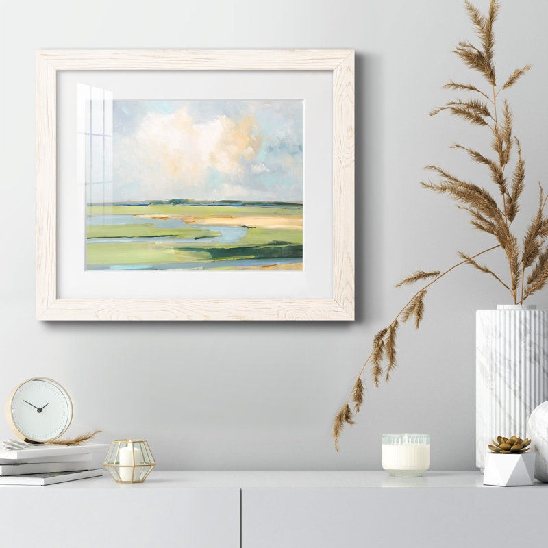 Pastel Horizon II - peinture encadrée, H 24 po x l 18 po x P 1,5 po, Cadre blanc