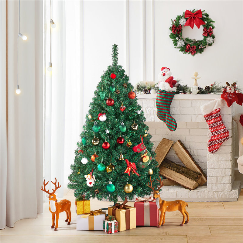 Artificial Fir Christmas Tree, 4.18ft H x 2.2ft W x 2.2ft D