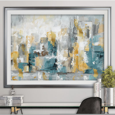 « city views i », reproduction de peinture à l’acrylique encadrée