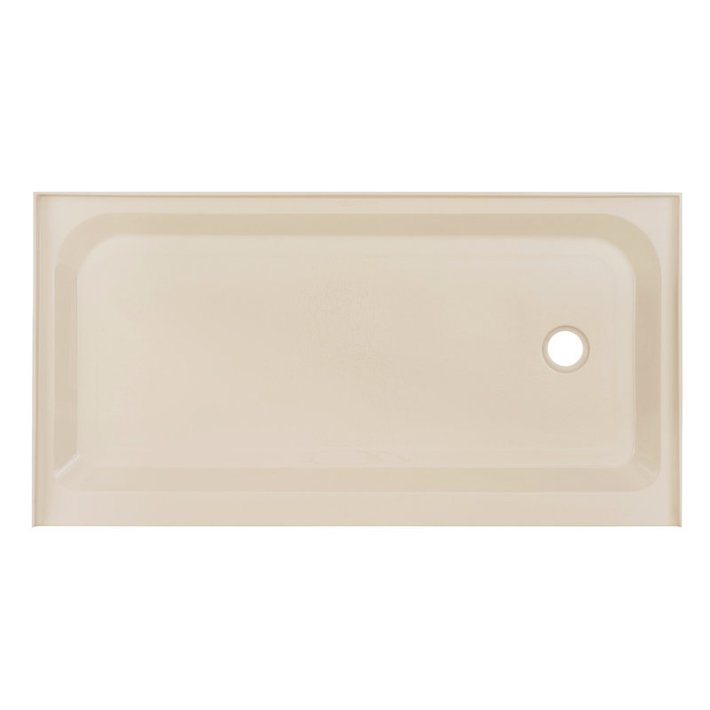 Voltaire 60" x 32" Single-Threshold, Shower Base, Right, Biscuit