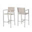 Tabourets 29,50 "avec cadre en aluminium antirouille argenté, ensemble de 2