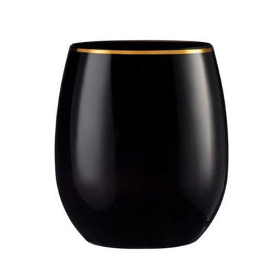 Disposable Stemless Plastic Wine Goblet 12 Oz